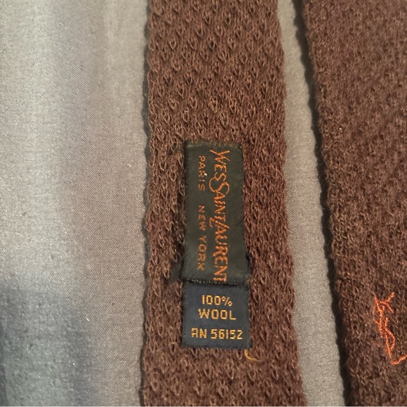 Yves Saint Laurent Brown Wool Knit Tie authentic - Picture 3 of 7